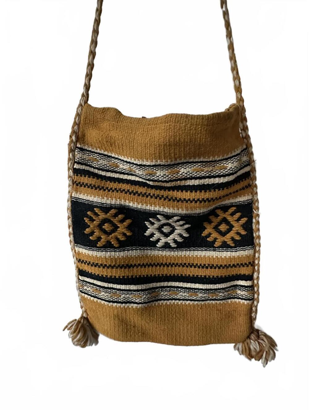 Handwoven Boho Crossbody Bag with Braided Strap